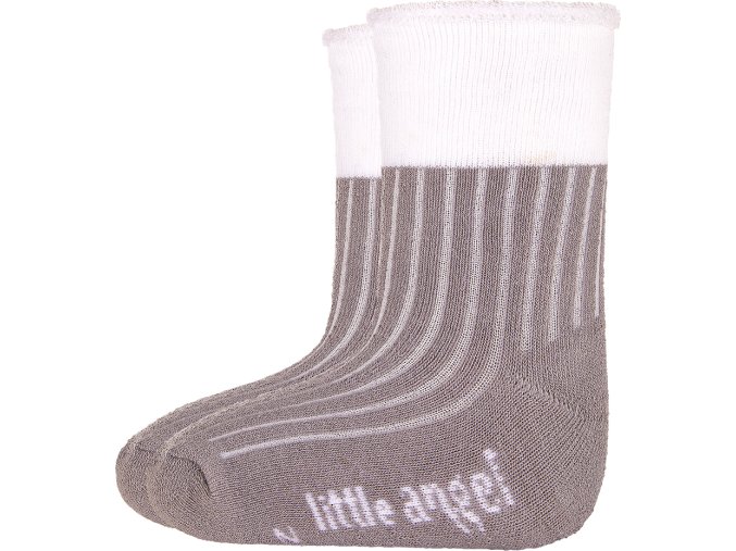 Little Angel ponožky froté Outlast® - tm.šedá/bílá (Velikost 10-14 | 7-9 cm)