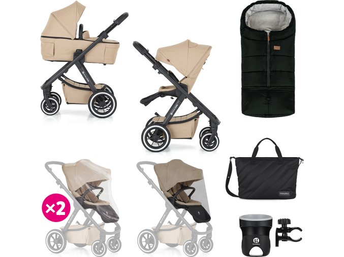 PETITEMARS PETITE&MARS Kočárek kombinovaný ICON 2V1 Mocha Beige XXL AIR