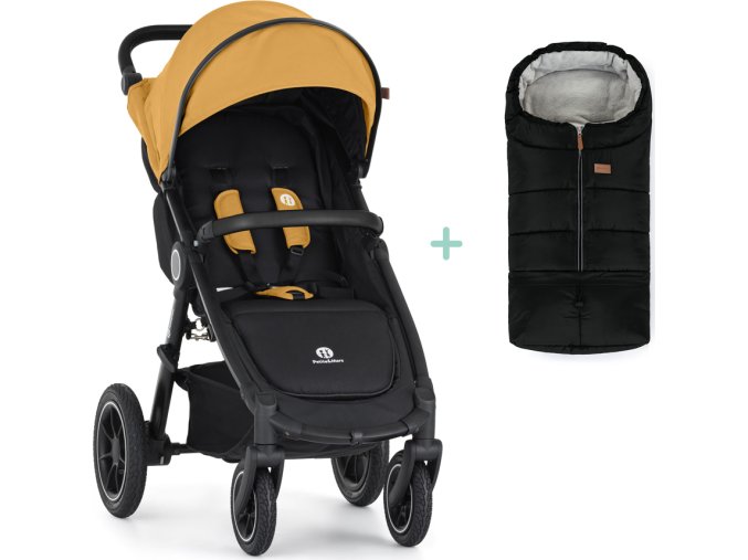 PETITEMARS PETITE&MARS Kočárek sportovní Street2 Air Black Dense Honey + PETITE&MARS fusak Jibot ZDARMA