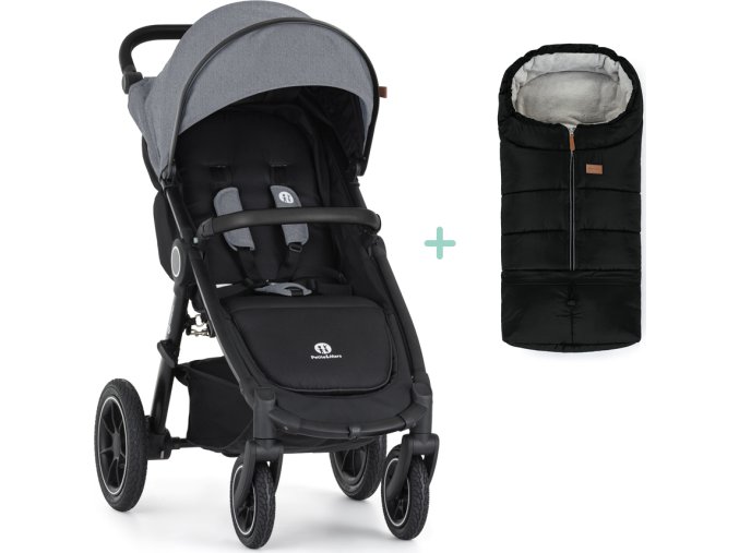 PETITEMARS PETITE&MARS Kočárek sportovní Street2 Air Black Ultimate Grey + PETITE&MARS fusak Jibot ZDARMA