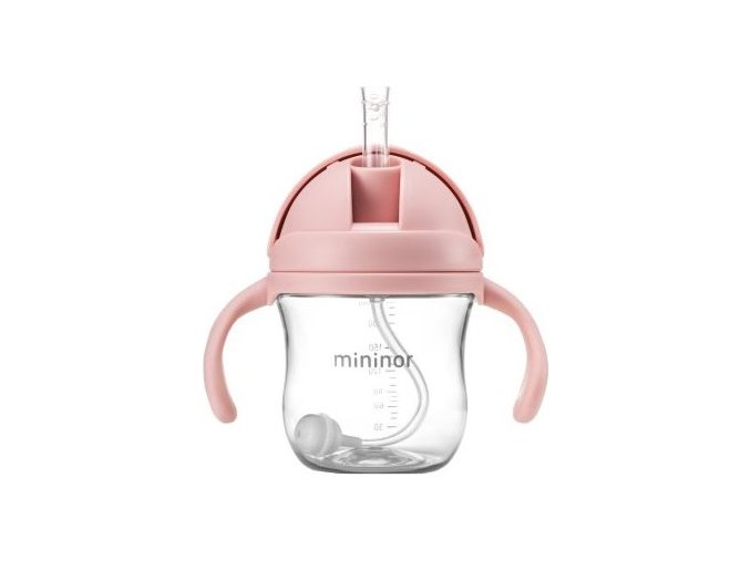 MININOR Lahev s brčkem Tritan 220 ml Rose