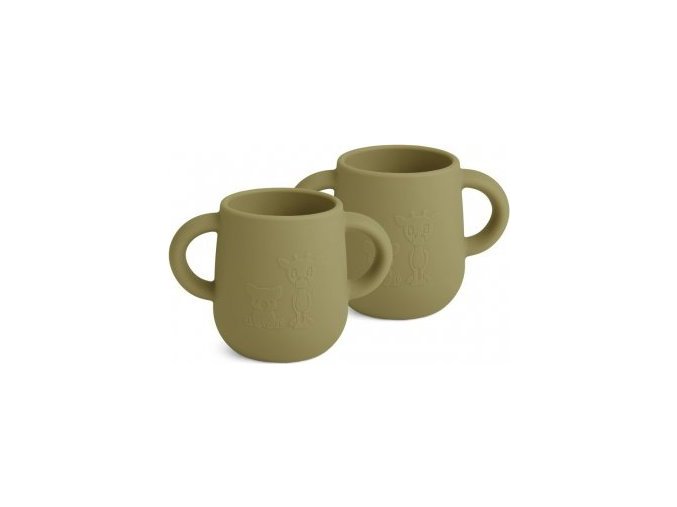 NUUROO Abiola Silikonový hrneček 2 ks Olive Green