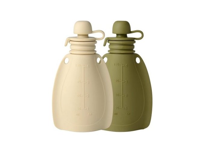 MININOR Silikonová kapsička 2 ks Soft Rabbit/Moss Green