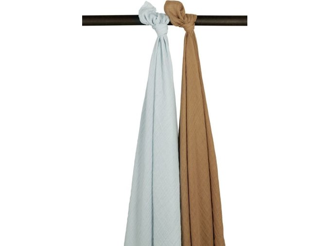 Mušelínové pleny 2-balení Light blue/toffee