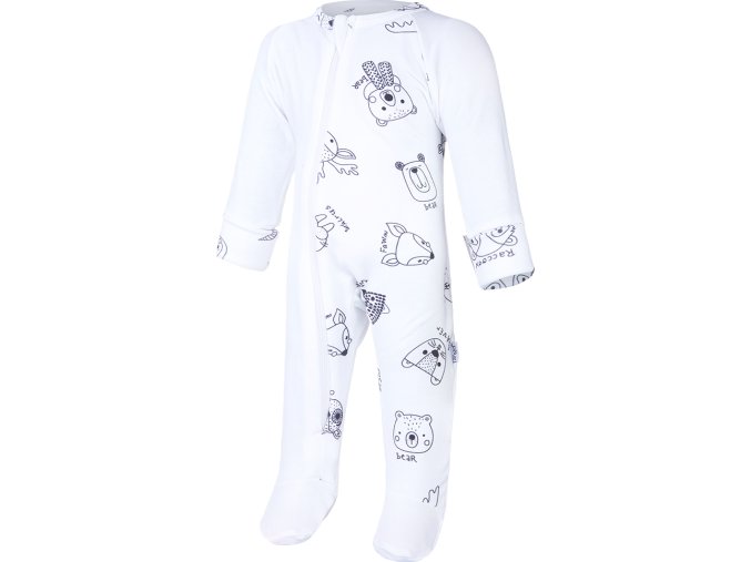 Little Angel overal smyk DR TISK Outlast® - bílá/bílá zvířátka (Velikost 56)