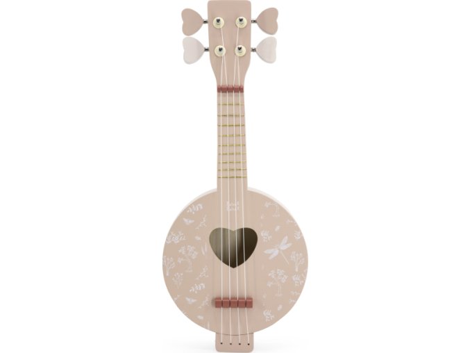 label label drevene banjo pink