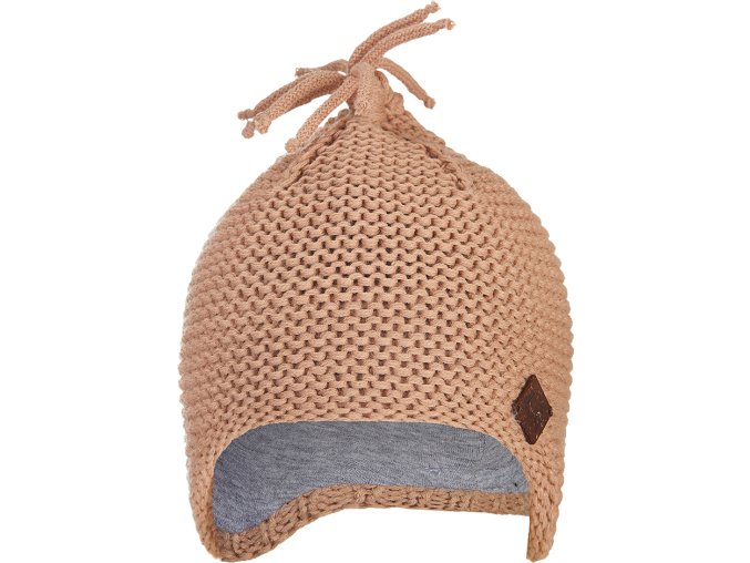 Little Angel Čepice pletená na uši LA Outlast ® - camel (Velikost 4 | 45-48 cm)