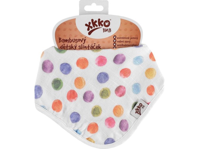Bambusový slintáček XKKO BMB Digi - Watercolour Polka Dots