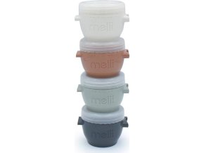Kelímky na potraviny Snap&Go 118 ml - 4ks - béžové/ šedé