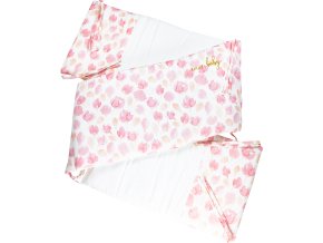 enie baby Mantinel SATINE pink leaves