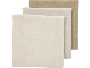 Mušelínové pleny 3-balení - Soft sand/greige/taupe