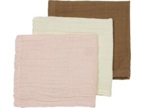 Mušelínová plena-žínka 3-balení - Offwhite/soft pink/toffee