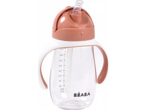 Beaba Hrnek s brčkem 300ml Terracotta