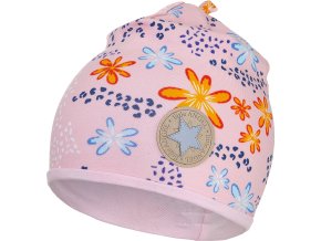 Little Angel Čepice podšitá Outlast® - růžová kytky/růžová baby (Velikost 3 | 42-44 cm)