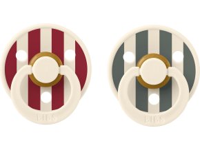 BIBS STUDIO Colour Pin cumlíky z prírodného kaučuku 2ks - veľkosť 1 Ruby Pine Mix