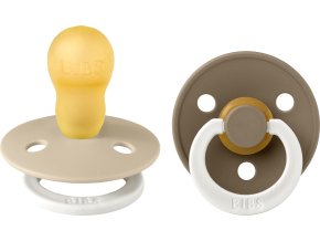 BIBS Colour cumlíky z prírodného kaučuku 2ks - veľkosť 3 Vanilla Nočný / Dark Oak Nočný