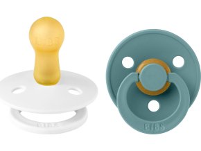 BIBS Colour cumlíky z prírodného kaučuku 2ks - veľkosť 2 White / Island Sea