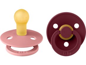 BIBS Colour okruhle cumliky z prirodneho kaucuku 2ks velkost 1 DustyPink Elderberry 110433 5713795252688