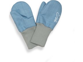 ESITO Zimní palcové rukavice softshell s beránkem Sky blue - 1 - 2 roky