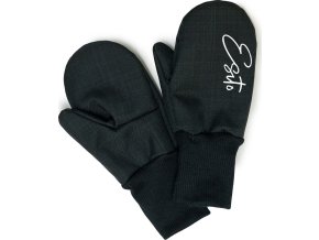 ESITO Zimní palcové rukavice softshell s beránkem Black
