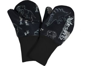 ESITO | Palcové rukavice softshell Dinoušek Čerňák (Velikost 2 - 3 roky)