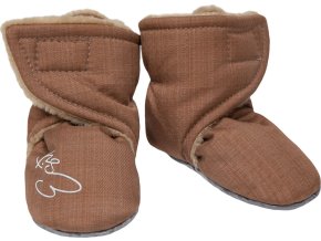 ESITO | Capáčky barefoot Softshell Lamb Brown (Velikost 2 - délka stélky: 12 cm)