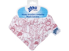 Dětský slintáček XKKO Organic Staré časy - Safari W/Mesa Rose