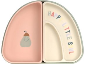 LÄSSIG BABIES LÄSSIG Dish Set Silicone Section Happy Fruits cherry (Varianta LÄSSIG Dish Set Silicone Section Happy Fruits cherry)