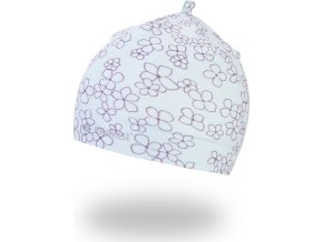 Little Angel Čepice tenká TISK Outlast® - sv.mentolová kytičky (Velikost 3 | 42-44 cm)