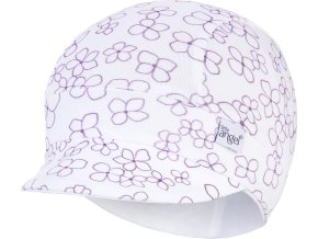 Little Angel kšiltovka tenká TISK Outlast® - bílá kytičky (Velikost 2 | 39-41 cm)