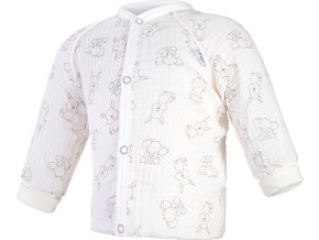 Little Angel kabátek podšitý Outlast® - krémová zvířátka/bílá káva