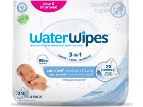 WATERWIPES 4x WATERWIPES Vlhčené obrousky bez obsahu plastů 60 ks ( 240 ks )