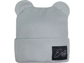 ESITO Zimní žebrovaná čepice s oušky Color Grey