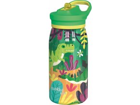 Quokka Nerezová termoláhev s pítkem Pop Kids Dinosaurus Jungle 445 ml