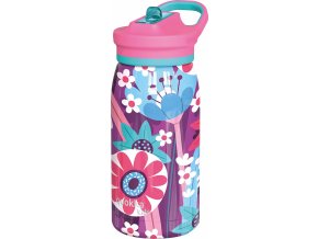 Quokka Nerezová termoláhev s pítkem Pop Kids Blooming Garden 445 ml