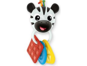 BABY EINSTEIN BABY EINSTEIN Kousátko s chrastítkem zebra Zen™ Shake-a-Shape bez BPA 0m+