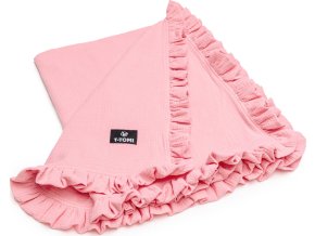 T-TOMI BIO Mušelínová deka s volánkem Pink