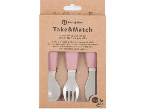 PETITEMARS PETITE&MARS Sada příborů s nerezové oceli Take&Match Dusty Rose 12m+