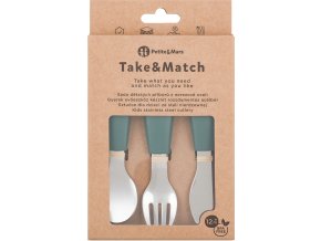 PETITEMARS PETITE&MARS Sada příborů s nerezové oceli Take&Match Misty Green 12m+