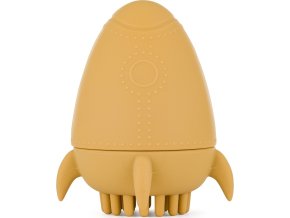 PETITEMARS PETITE&MARS Hračka silikonová do vody s kartáčkem Splashy Rocket Intense Ochre 6m+