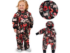 ESITO | Rostoucí softshellová kombinéza s fleecem Vlčí máky (Velikost 62 - 68)