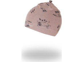 Little Angel Čepice smyk natahovací TISK Outlast ® - oříšková mývalové (Velikost 3 | 42-44 cm)
