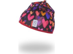 Little Angel Čepice podšitá Outlast® - srdce/scarlet (Velikost 3 | 42-44 cm)
