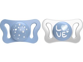 CHICCO CHICCO Dudlík Physio Micro silikonový 0-2m kluk 2 ks