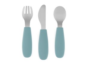 PETITEMARS PETITE&MARS Sada příborů s nerezové oceli Take&Match Frosted Sky 12m+