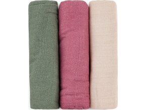 PETITEMARS PETITE&MARS Sada plen bambusová mušelínová 3ks Moussy Botanic Tones 68 x 68 cm