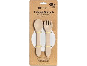 PETITEMARS PETITE&MARS Příbor silikonový TAKE&MATCH Desert Sand 6m+