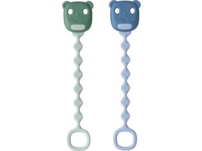 Silikonový klip na dudlík, 2 ks - sage/ocean