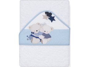 Interbaby OSUŠKA froté 100x100 MEDVÍDEK SPINKÁ - bílo-modrá