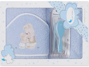 INTERBABY OSUŠKA froté KRÁLÍČCI + hřeben - MODRÁ